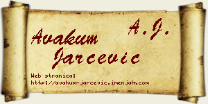 Avakum Jarčević vizit kartica